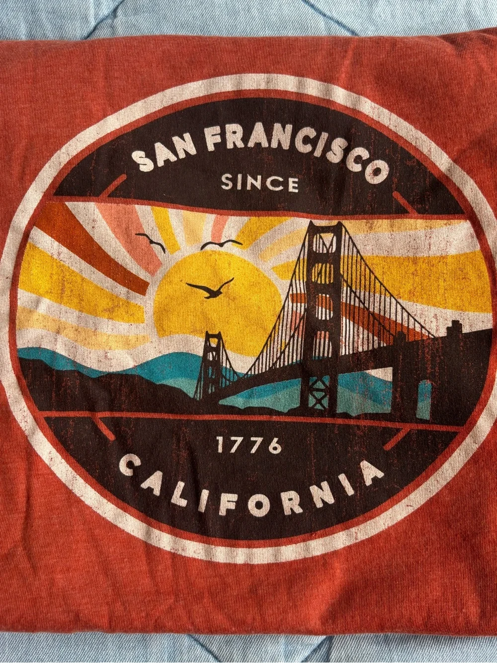 Delta Rust Orange San Francisco Graphic Short Sleeve Tee